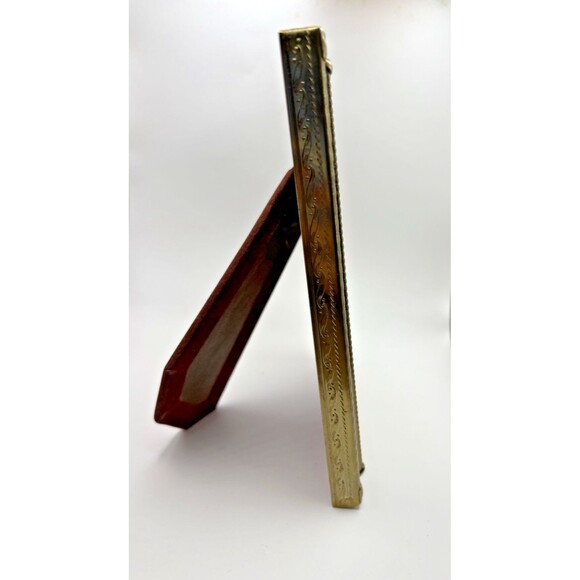 Vintage Gold Tone Picture Frame Holds 5x7 Inches Velvet Backing Used - Picture 8 of 16